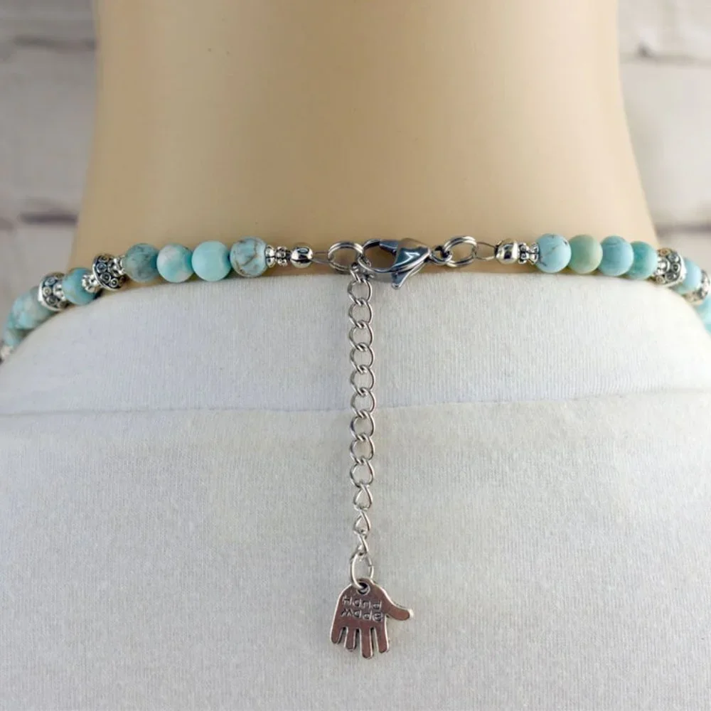 Turquoise Ornate Design Cross Necklace